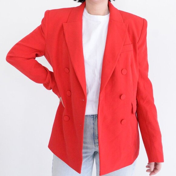 Generation Love New York Red Arielle Crepe Red Double Breasted Blazer XL - Picture 1 of 13
